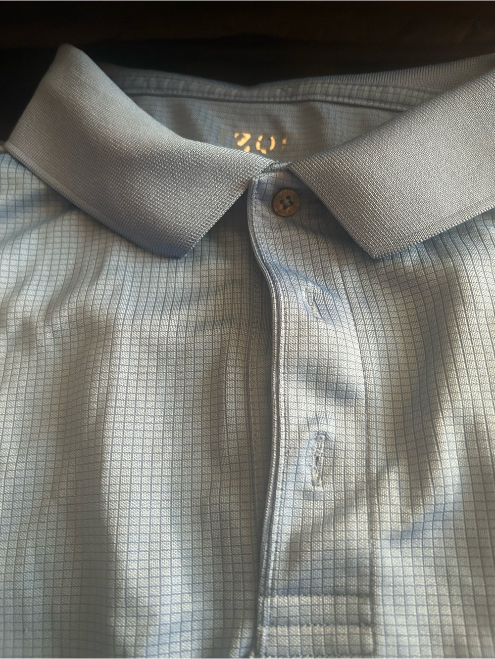 Izod Blue Grid Short Sleeve Polo